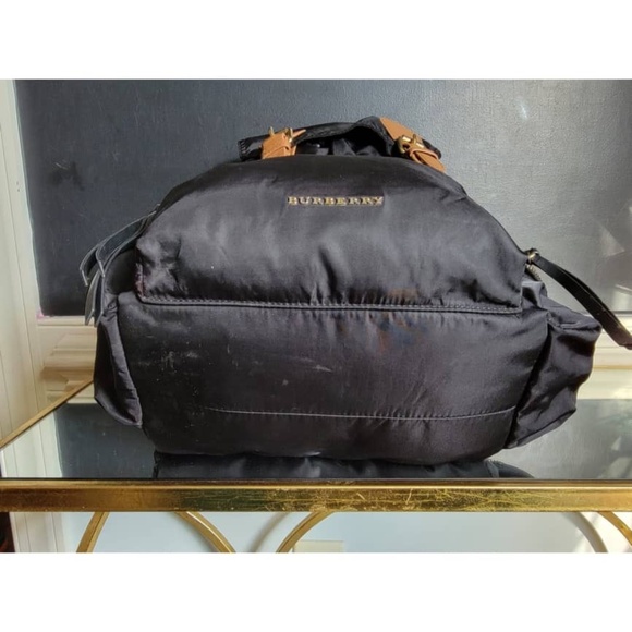 Authentic BURBERRY Nylon Large Rucksack Backpack Black/Brown - Picture 6 of 12